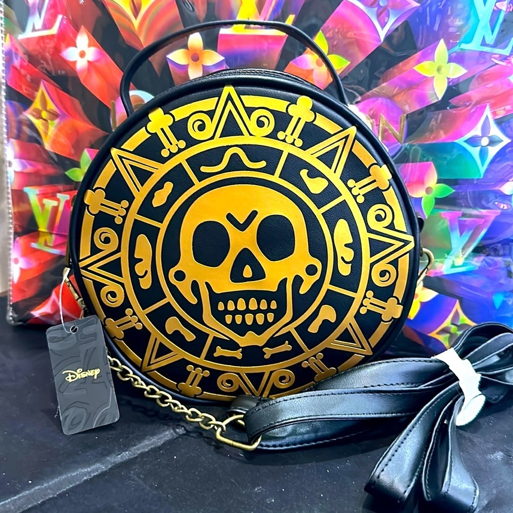 Disney Crossbody Pirates of the Caribbean Dead Men Tell No Tales Aztec Coin NWT